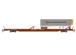 Athearn Genesis G69995 HO Scale F89-F Flatcar Brown Trailer Train XTTX 153655 With Digby Trailer
