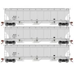 Athearn Genesis G97165 HO Scale Trinity 3 Bay Covered Hopper General American GCCX 3 Pack #1