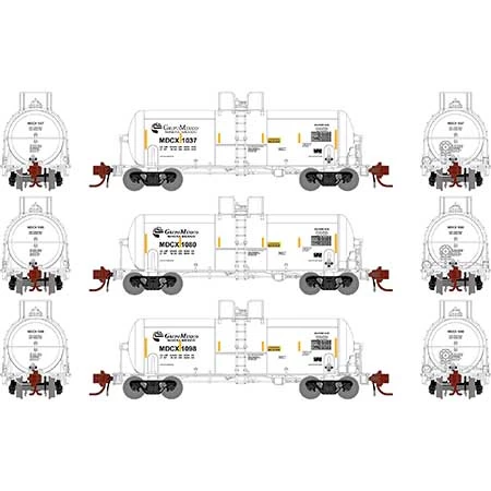 Athearn Genesis GN15312 N Scale 13,000 Gallon Acid Tank Car Grupo Mexico MDCX 3 Pack 4 Athearn Genesis GN15312 N Scale 13,000 Gallon Acid Tank Car Grupo Mexico MDCX 3 Pack - Image 2