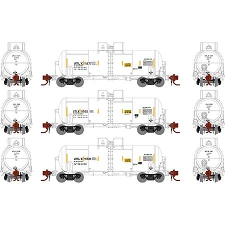 Athearn Genesis GN15332 N Scale 13,000 Gallon Acid Tank Car "White" UTLX 3 Pack 4 Athearn Genesis GN15332 N Scale 13,000 Gallon Acid Tank Car "White" UTLX 3 Pack - Image 2