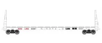 Athearn HO 90551 60' Bulkhead Flatcar SOO Line 5087 3 Athearn HO 90551 60' Bulkhead Flatcar SOO Line 5087