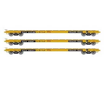 Athearn HO Scale 97065 60' Flatcar Trailer Train "Red Logo" OTTX 3 Pack 3 Athearn HO Scale 97065 60' Flatcar Trailer Train "Red Logo" OTTX 3 Pack