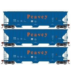 Athearn RTR 22275 HO Scale PS 4740 Covered Hopper Peavey TLDX 3-Pack