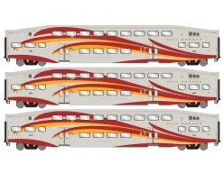 Athearn RTR 28593 N Scale Bombardier Coach Car New Mexico Railrunner NMRX 3 Pack
