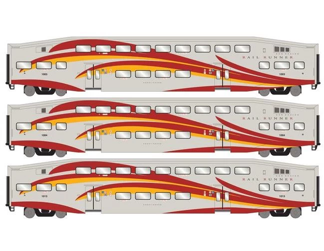 Athearn RTR 28593 N Scale Bombardier Coach Car New Mexico Railrunner NMRX 3 Pack 3 Athearn RTR 28593 N Scale Bombardier Coach Car New Mexico Railrunner NMRX 3 Pack