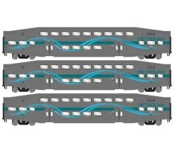 Athearn RTR 29701 HO Scale Bombardier Coach Metrolink Refurbished SCAX 3 Pack
