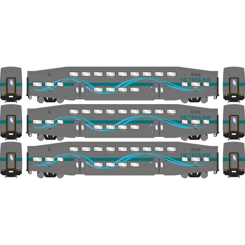 Athearn RTR 29701 HO Scale Bombardier Coach Metrolink Refurbished SCAX 3 Pack 4 Athearn RTR 29701 HO Scale Bombardier Coach Metrolink Refurbished SCAX 3 Pack - Image 2