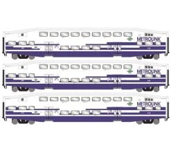 Athearn RTR 29706 HO Scale Bombardier Coach Metrolink As Delivered SCAX 3 Pack