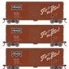 Athearn RTR 69447 HO Scale 40' Modernized Boxcar Frisco SLSF 3 Pack