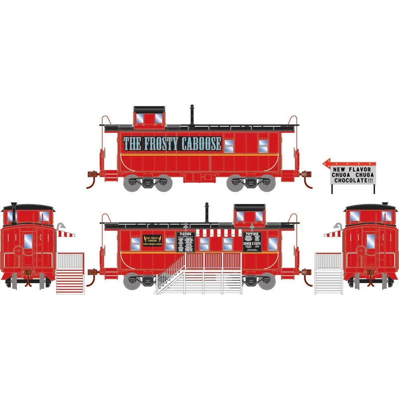 Athearn RTR 74039 HO Scale Concession Cupola Caboose Set The Frosty Caboose 4 Athearn RTR 74039 HO Scale Concession Cupola Caboose Set The Frosty Caboose - Image 2
