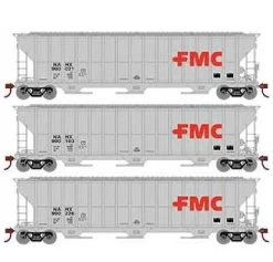 Athearn RTR 81582 HO 54' FMC 4700 Covered Hopper FMC NAHX 3 Pack