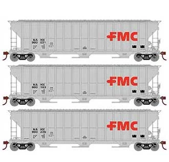 Athearn RTR 81582 HO 54' FMC 4700 Covered Hopper FMC NAHX 3 Pack 3 Athearn RTR 81582 HO 54' FMC 4700 Covered Hopper FMC NAHX 3 Pack
