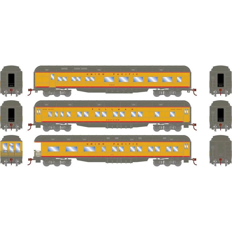 Athearn RTR 88229 HO Scale Heavyweight Passenger 3 Car Set Union Pacific UP 4 Athearn RTR 88229 HO Scale Heavyweight Passenger 3 Car Set Union Pacific UP - Image 2