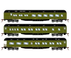 Athearn RTR 88232 HO Scale Heavyweight Passenger 3 Car Set Santa Fe ATSF